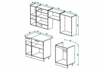 Кухонный гарнитур Легенда 8 (1,5м)